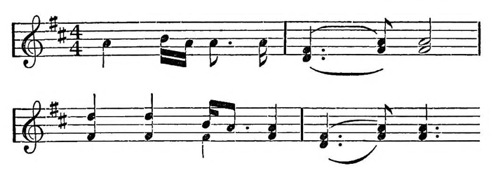 Musical notation without lyrics: epigraph to Chapter IV, Of the Meaning of Progress.